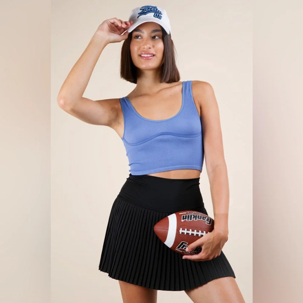 VERY J Pleated Activewear Skirt with Shorts Inside - Picture 4 of 4